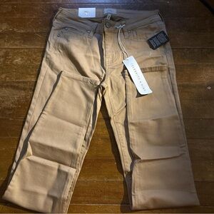 Tan Straight-Leg Pants